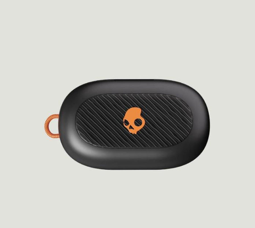 Skullcandy Push Play Active In-Ear Wireless Earbuds, 34 Hr Battery, Stay-Aware Mode, Microphone, Bluetooth Devices - True Black/Orange