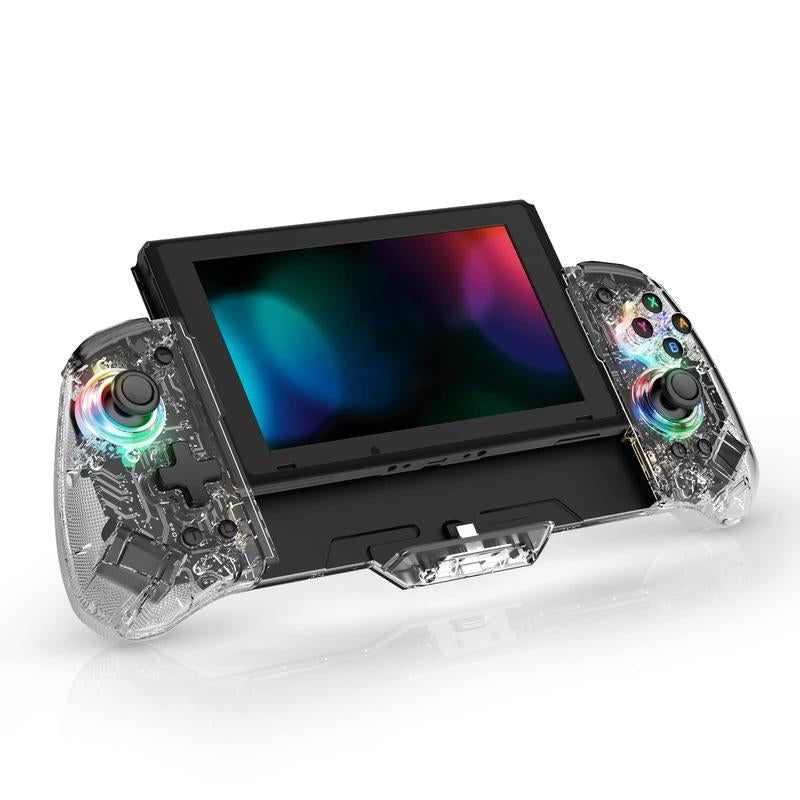 Wired Game Controller, BINBOK Switch Controller for Switch/Switch OLED with Handheld Grip RGB Double Motor Vibration Built-In 6-Axis Gyro Joystick