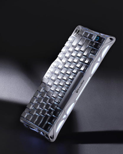 Gravastar Mercury K1 75% Wireless Mechanical Gaming Keyboard - Aluminum Alloy Exoskeleton, Gasket - Mounted, Hot - Swap Sockets, Linear Switches