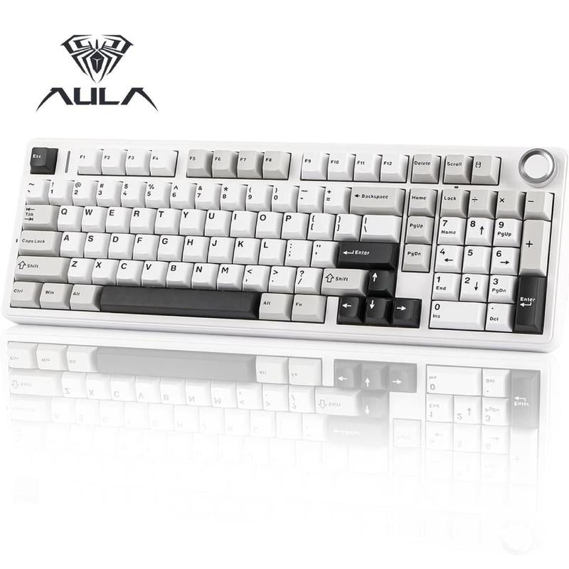 Aula F99 PRO 96% Mechanical Keyboard, Bt5.0/Usb-C/2.4Ghz Wireless Gaming Keyboard, Knob, RGB Backlits for Win/Mac, Hot Swappable Gasket Custom Keyboard with 8000Mah Battery