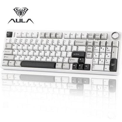 Aula F99 PRO 96% Mechanical Keyboard, Bt5.0/Usb-C/2.4Ghz Wireless Gaming Keyboard, Knob, RGB Backlits for Win/Mac, Hot Swappable Gasket Custom Keyboard with 8000Mah Battery