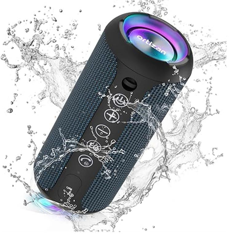 【Ortizan】Ipx7 Waterproof, 24W Stereo, HD Noise Reduction Wireless Stereo Pairing, 30H Play Time (Black)X10