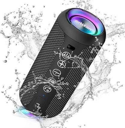【Ortizan】Ipx7 Waterproof, 24W Stereo, HD Noise Reduction Wireless Stereo Pairing, 30H Play Time (Black)X10