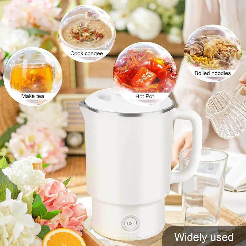 Portable Electric Kettle, Foldable Water Heatermultifunction Stainless Steel Water Boiler,Household Kitchen Appliances for Home &Travel, Gifts for Mum
