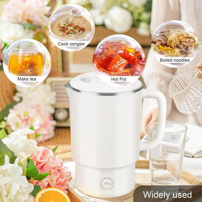 Portable Electric Kettle, Foldable Water Heatermultifunction Stainless Steel Water Boiler,Household Kitchen Appliances for Home &Travel, Gifts for Mum