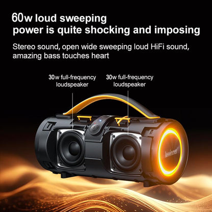 Lewinner Portable Wireless Speaker Outdoor Wireless Speakers with 60W Loud Stereo Sound,20Hours Playtime for Home/Outdoor/Party/Sonic Speaker Smartphone