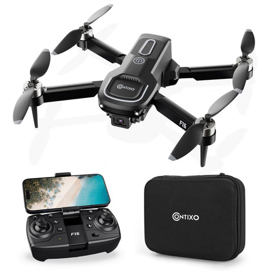 Contixo F16 RC Drone with 1080P Camera, Brushless Motor, 16 Min Flight, FPV, 360° Flips for Kids/Adults Foldable Dron Folding Drone With
