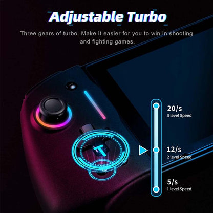 Wired Game Controller, BINBOK Switch Controller for Switch/Switch OLED with Handheld Grip RGB Double Motor Vibration Built-In 6-Axis Gyro Joystick