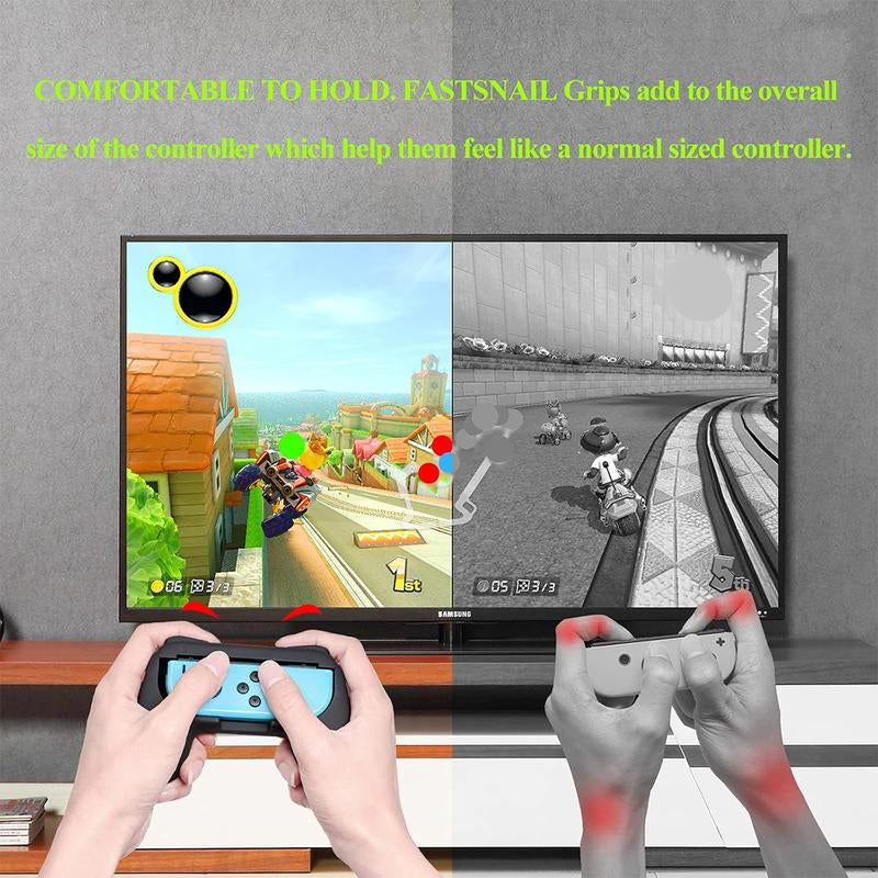 FASTSNAIL Wear-Resistant Grip Controller for Nintendo Switch Joycon & OLED Model with 12 Rubber Thumb Grip Caps. Controller Series