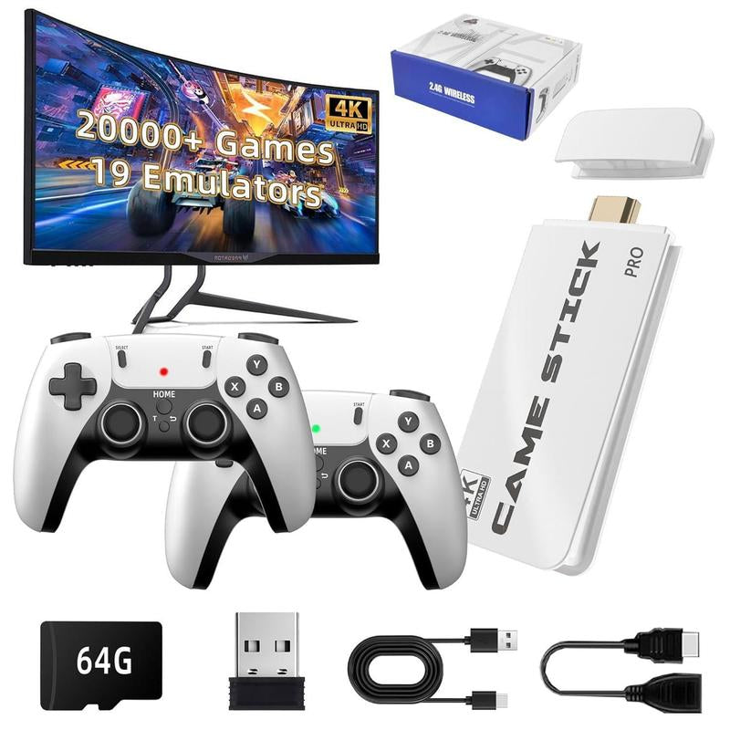 Elevate Your Gaming: 4K Retro Stick with 15 Emulators, 20,000+ Games & 2.4G Wireless Controllers - Plug & Play!