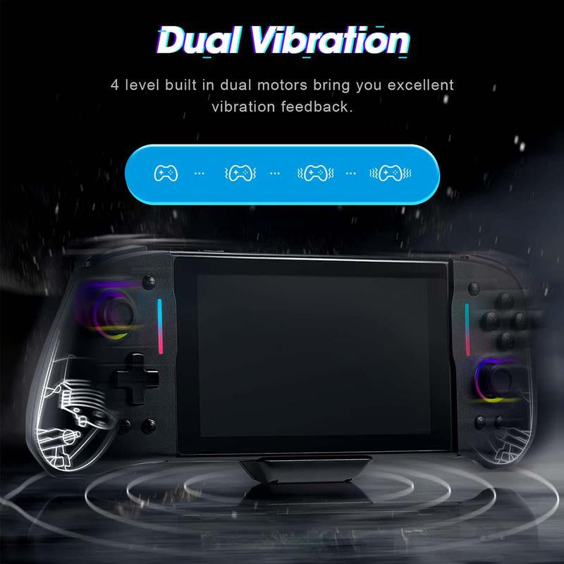 Wired Game Controller, BINBOK Switch Controller for Switch/Switch OLED with Handheld Grip RGB Double Motor Vibration Built-In 6-Axis Gyro Joystick