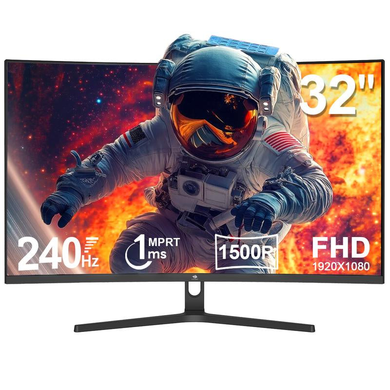 Z-Edge 32-Inch Curved Gaming Monitor, 1920X1080 Resolution, 240Hz Refresh Rate, 1Ms Response Time, Frameless LED, AMD Freesync, Displayport & HDMI Connectivity，Ztklhug32P