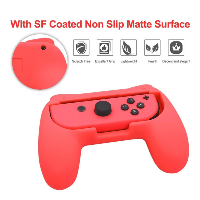 FASTSNAIL Wear-Resistant Grip Controller for Nintendo Switch Joycon & OLED Model with 12 Rubber Thumb Grip Caps. Controller Series