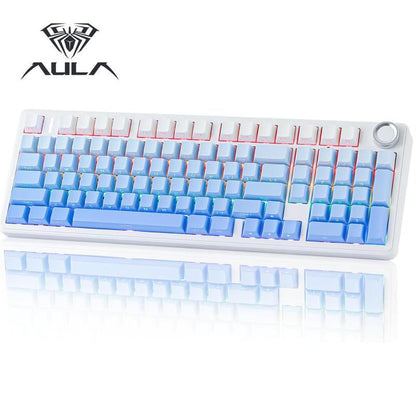 Aula F99 PRO 96% Mechanical Keyboard, Bt5.0/Usb-C/2.4Ghz Wireless Gaming Keyboard, Knob, RGB Backlits for Win/Mac, Hot Swappable Gasket Custom Keyboard with 8000Mah Battery