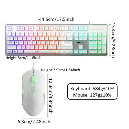 Magegee GK970 Keyboard & Mouse Combo, 1 Set Wired Backlit Keyboard & Mouse, Office PC Keyboard & Adjustable Sensitivity Mouse for Pc/Laptop