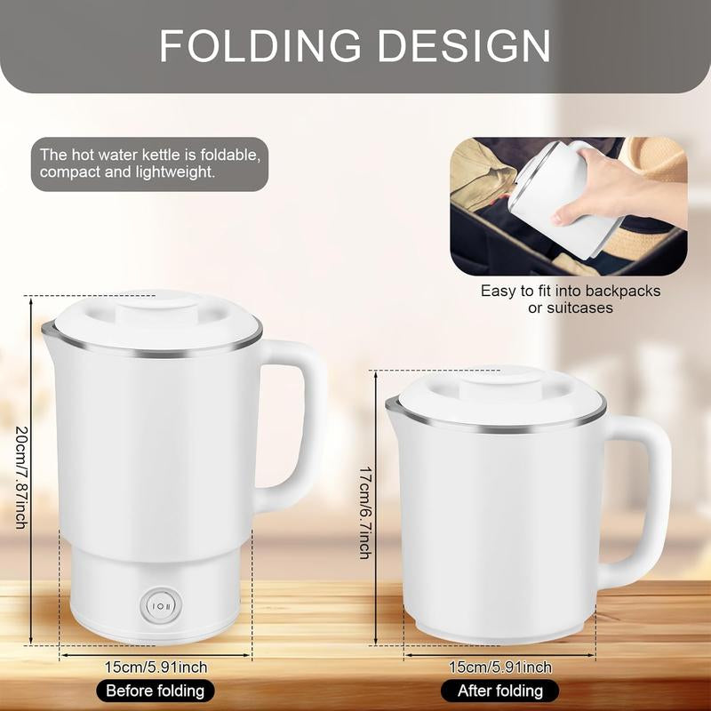 Portable Electric Kettle, Foldable Water Heatermultifunction Stainless Steel Water Boiler,Household Kitchen Appliances for Home &Travel, Gifts for Mum
