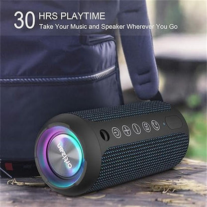 【Ortizan】Ipx7 Waterproof, 24W Stereo, HD Noise Reduction Wireless Stereo Pairing, 30H Play Time (Black)X10
