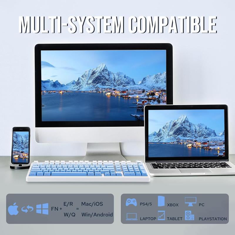 Aula F99 PRO 96% Mechanical Keyboard, Bt5.0/Usb-C/2.4Ghz Wireless Gaming Keyboard, Knob, RGB Backlits for Win/Mac, Hot Swappable Gasket Custom Keyboard with 8000Mah Battery