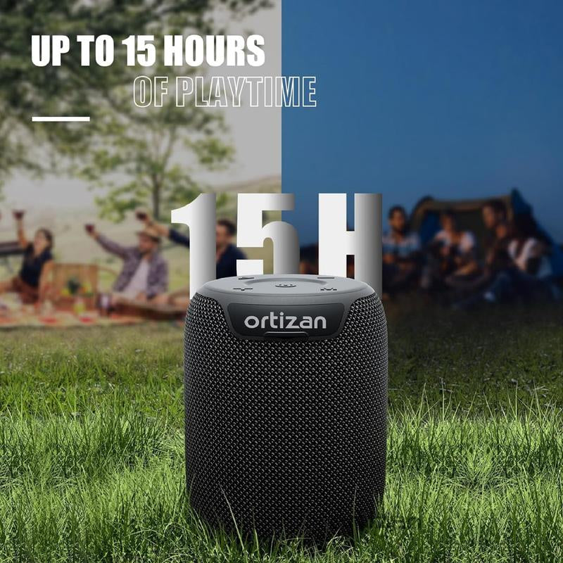 【Ortizan】Ipx7 Waterproof, 24W Stereo, HD Noise Reduction Wireless Stereo Pairing, 30H Play Time (Black)X10