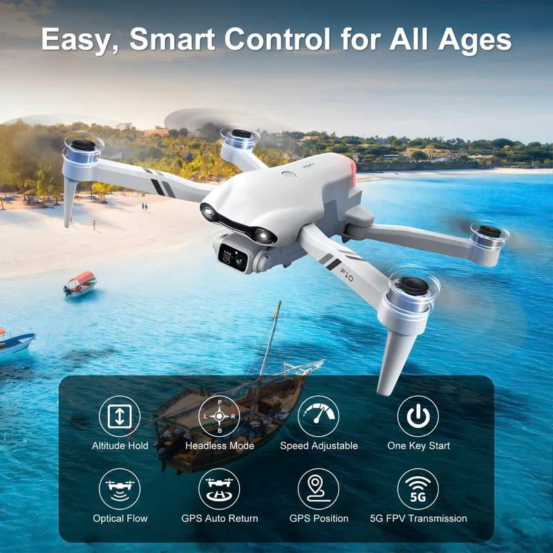 -F10 Foldable Drone with Camera for Adults/Kids Foldable RC Quadcopter Drone with 1080P HD Camera Wifi FPV Live Video, Altitude Hold, One Key Take Off/Landing, 3D Flip, APP Control, Beginner