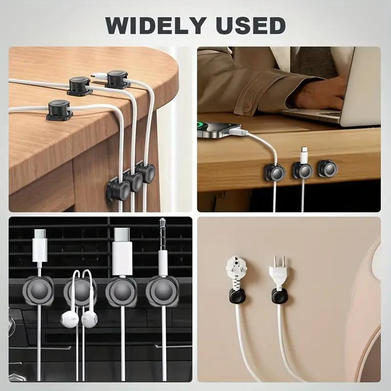 Self-Adhesive Cable Management Clips, Wire Organizer for Desk & Wall, Cord Holder for Charging Cables, Power Cords, Home & Office Use Gift
