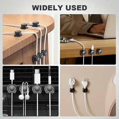 Self-Adhesive Cable Management Clips, Wire Organizer for Desk & Wall, Cord Holder for Charging Cables, Power Cords, Home & Office Use Gift