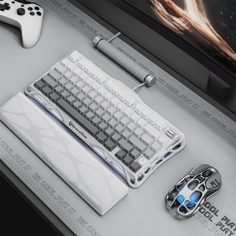 Gravastar Mercury K1 75% Wireless Mechanical Gaming Keyboard - Aluminum Alloy Exoskeleton, Gasket - Mounted, Hot - Swap Sockets, Linear Switches