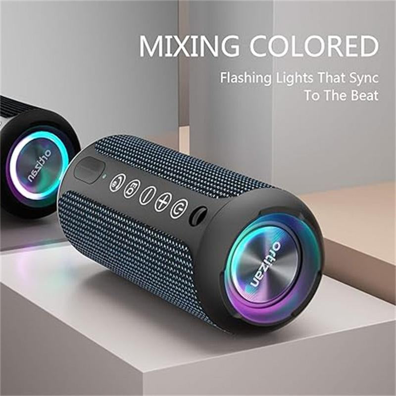 【Ortizan】Ipx7 Waterproof, 24W Stereo, HD Noise Reduction Wireless Stereo Pairing, 30H Play Time (Black)X10