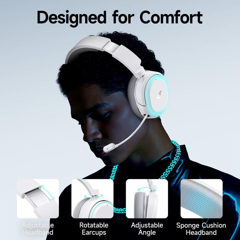 Picun G2 Gaming Headset Version 5.3, 7.1 Surround Sound, 5Ms Low Latency ENC Microphone for PC PS4 PS5 for PC Laptop