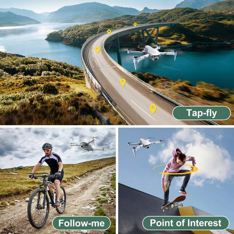 -F10 Foldable Drone with Camera for Adults/Kids Foldable RC Quadcopter Drone with 1080P HD Camera Wifi FPV Live Video, Altitude Hold, One Key Take Off/Landing, 3D Flip, APP Control, Beginner