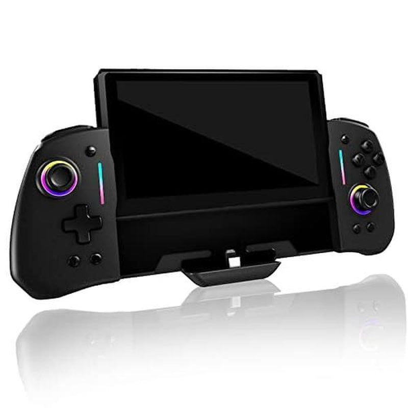 Wired Game Controller, BINBOK Switch Controller for Switch/Switch OLED with Handheld Grip RGB Double Motor Vibration Built-In 6-Axis Gyro Joystick