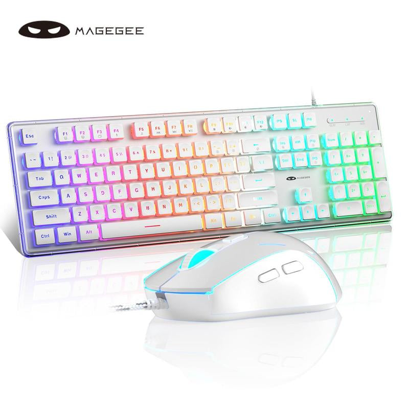 Magegee GK970 Keyboard & Mouse Combo, 1 Set Wired Backlit Keyboard & Mouse, Office PC Keyboard & Adjustable Sensitivity Mouse for Pc/Laptop