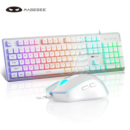 Magegee GK970 Keyboard & Mouse Combo, 1 Set Wired Backlit Keyboard & Mouse, Office PC Keyboard & Adjustable Sensitivity Mouse for Pc/Laptop