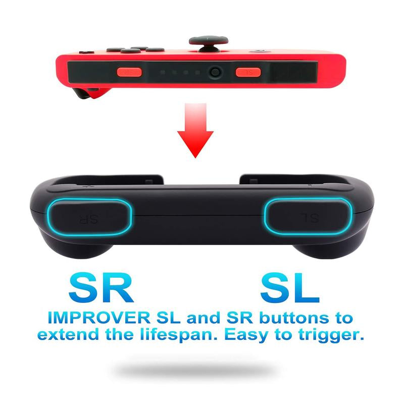 FASTSNAIL Wear-Resistant Grip Controller for Nintendo Switch Joycon & OLED Model with 12 Rubber Thumb Grip Caps. Controller Series