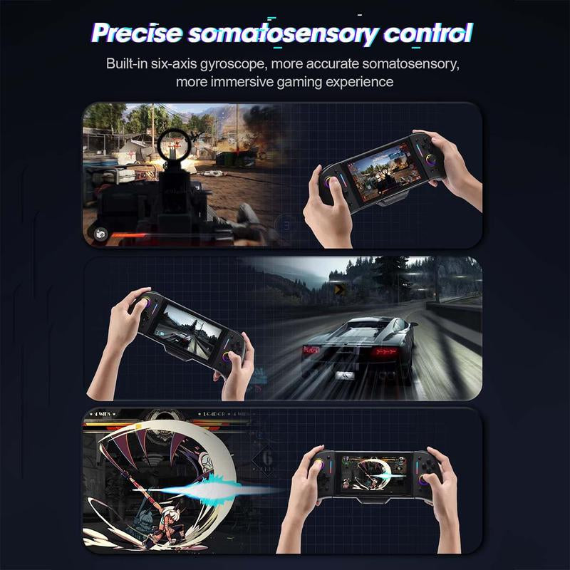 Wired Game Controller, BINBOK Switch Controller for Switch/Switch OLED with Handheld Grip RGB Double Motor Vibration Built-In 6-Axis Gyro Joystick