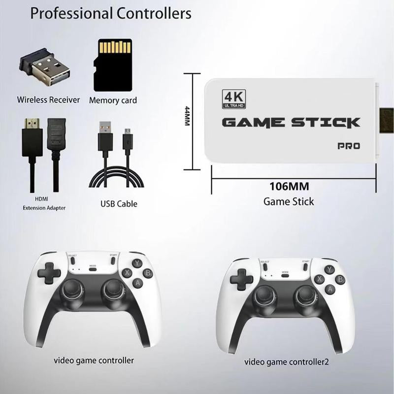 Elevate Your Gaming: 4K Retro Stick with 15 Emulators, 20,000+ Games & 2.4G Wireless Controllers - Plug & Play!