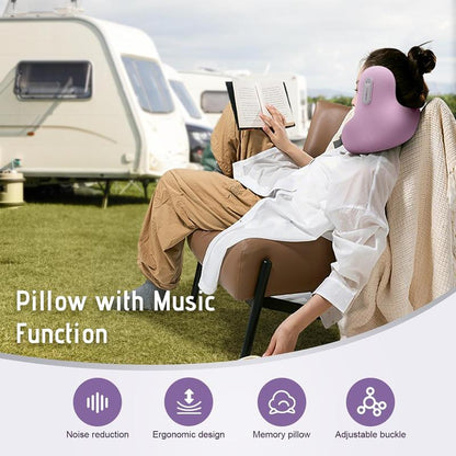 Wireless Headphone Neck Pillow, USB Rechargeable Noise Cancelling Headphone with Memory Foam Design, Headphone for Home, Office, Travel, Audio